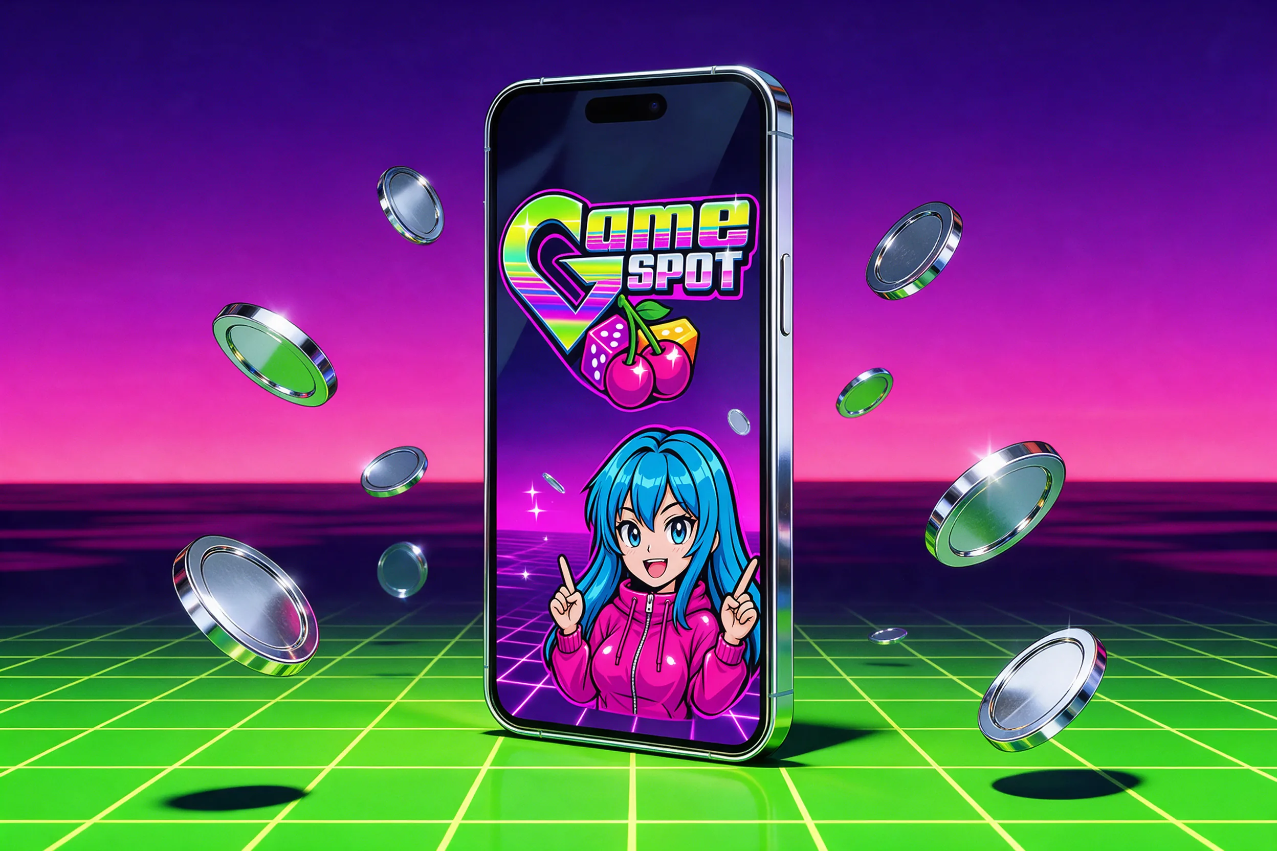 Smartphone mit GameSpot-Markenlogo für den mobilen Browser-Zugang