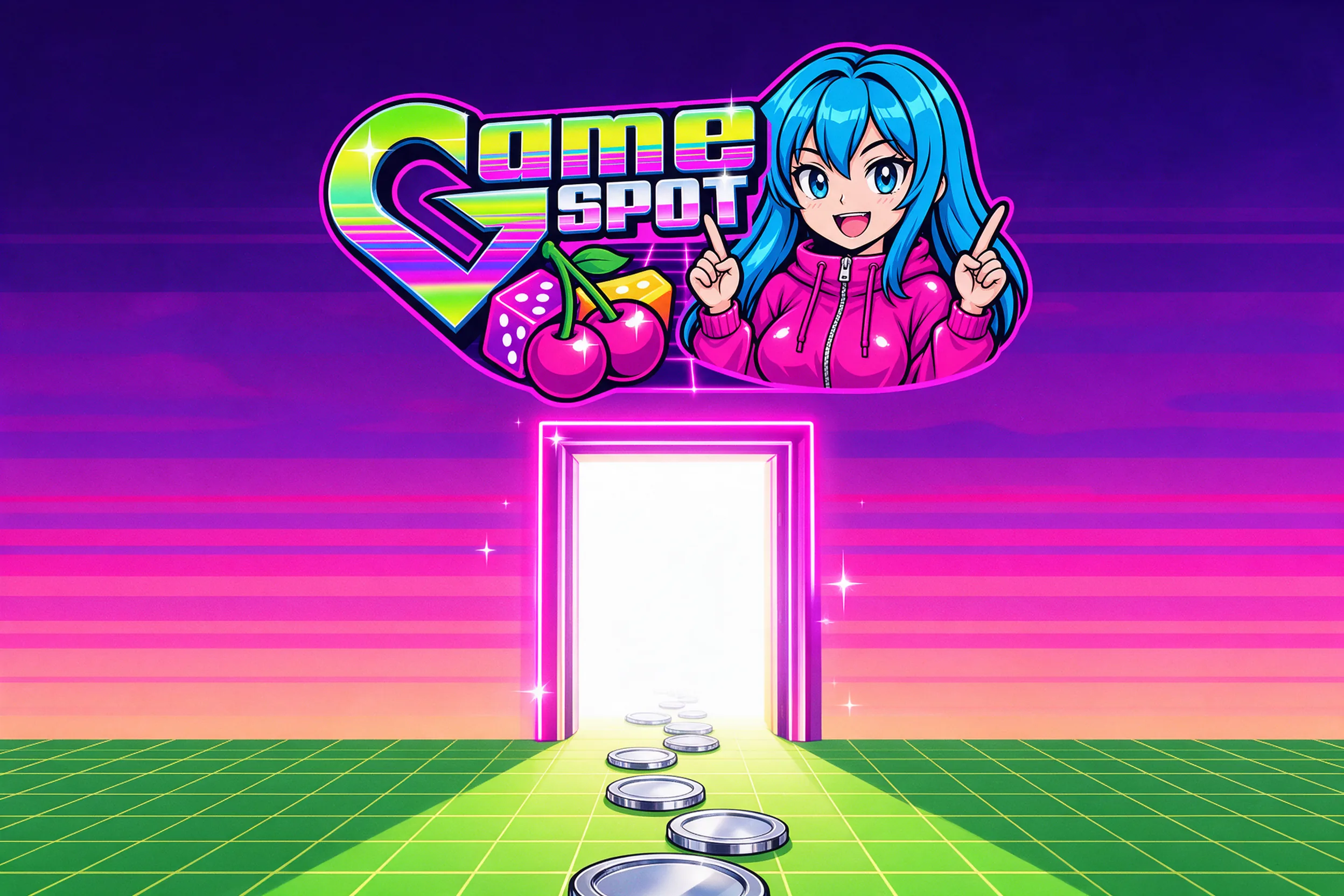 GameSpot-Registrierung mit Markenlogo und einer offenen Tür